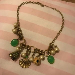 Gold tone shell necklace